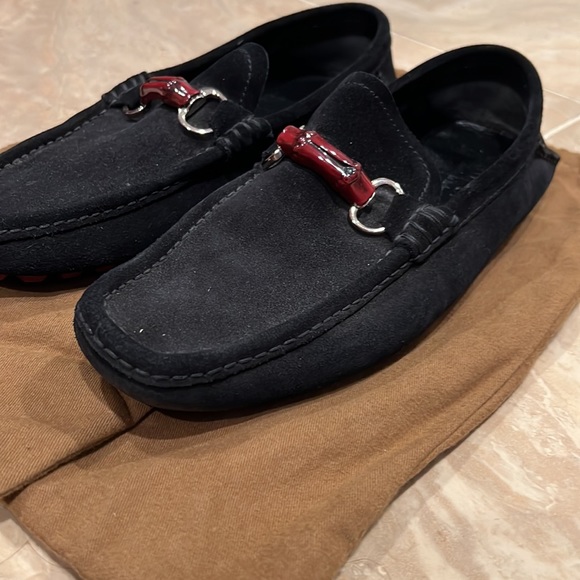 Authentic Gucci Black Suede Loafers - Picture 3 of 6